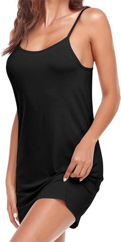 Zephyrine Women's Full Slip Dress for Women Adjustable Spaghetti Strap Cami Slip Mini Dress in Kuwait