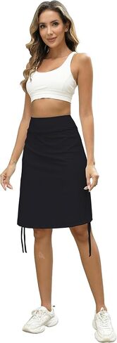 Cakulo متواضعة طول الركبة السباحة الصيف عارضة Skorts التنانير للنساء أزياء رياضية تنس جولف 20 "جيب تنورة in Kuwait