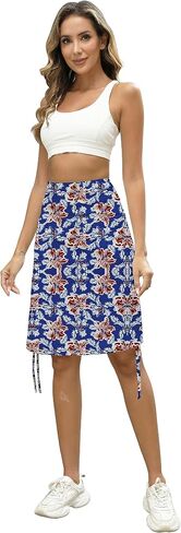 Cakulo متواضعة طول الركبة السباحة الصيف عارضة Skorts التنانير للنساء أزياء رياضية تنس جولف 20 "جيب تنورة in Kuwait