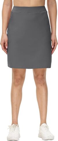 Cakulo متواضعة طول الركبة السباحة الصيف عارضة Skorts التنانير للنساء أزياء رياضية تنس جولف 20 "جيب تنورة in Kuwait
