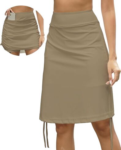 Cakulo Modest Knee Length Swim Summer Casual Skorts Skirts for Women Fashion Athletic Tennis Golf 20" Skirt Pocket in Kuwait