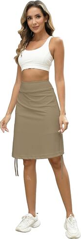 Cakulo Modest Knee Length Swim Summer Casual Skorts Skirts for Women Fashion Athletic Tennis Golf 20" Skirt Pocket in Kuwait