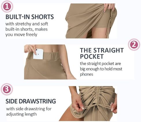Cakulo Modest Knee Length Swim Summer Casual Skorts Skirts for Women Fashion Athletic Tennis Golf 20" Skirt Pocket in Kuwait