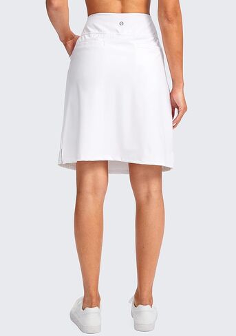 SANTINY Women's 20'' Knee Length Skorts Skirts 6 Pockets High Waisted Drawstring Long Athletic Tennis Golf Skirt Women in Kuwait
