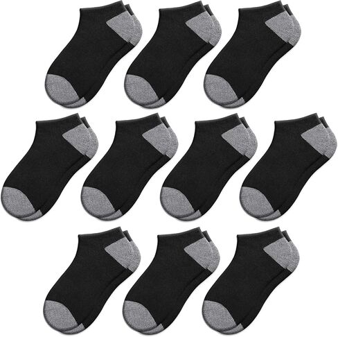 Comfoex 10 Pairs Boys Socks 4-6 6-8 8-10 Years Old Low Cut Ankle Athletic Socks For Kids Short Half Cushioned Socks in Kuwait