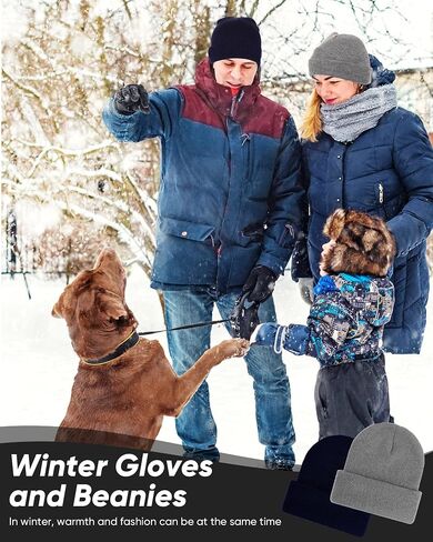 96 Pcs Winter Beanies and Gloves Bulk Combo Pack for Men Women Homeless Thermal Winter Solid Hat and Glove Warm Cozy Gift for Christmas in Saudi Arabia