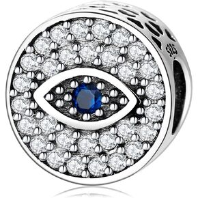 AIEGNOS Evil Eye Hamsa Charms for Bracelet Necklace 925 Sterling Silver Evil Eye Beads Fatima Hand Charms for European Snake Charm Bracelet for Women Mother Sister Birthday Gifts in Saudi Arabia