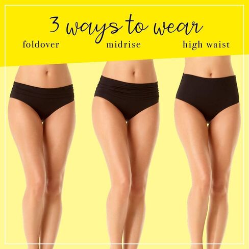 Anne Cole Women's High Waist to Fold Over Shirred Bikini Bottom Swimsuit in Kuwait