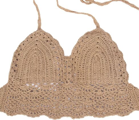 wonuu Women Summer Beach Crochet Top Bralette Knit Bra Bikini in Kuwait