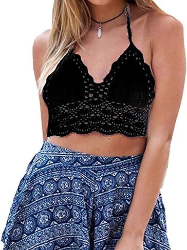 wonuu Women Summer Beach Crochet Top Bralette Knit Bra Bikini in Kuwait