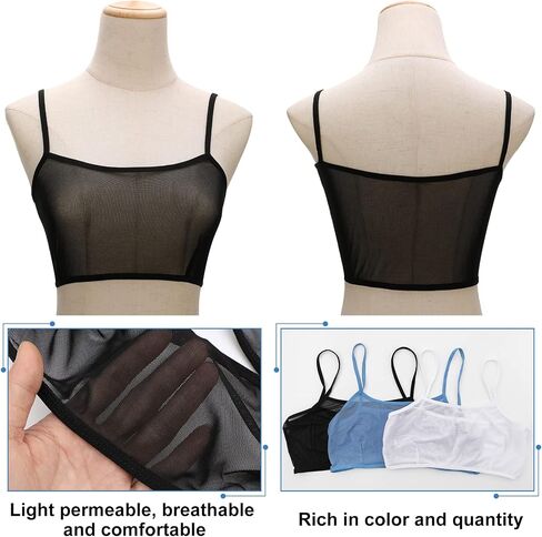 Toulite 6 Pcs Summer Women Mini Tanning Bikini Sheer Tank Tops See Through Stretch Crop Top Sleeveless Mesh Top for Tanning Pool Beach in Saudi Arabia