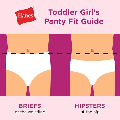 Hanes Girls' and Toddler Assorted Briefs, Hipster-Assorted-10 Pack, 4T in Saudi Arabia