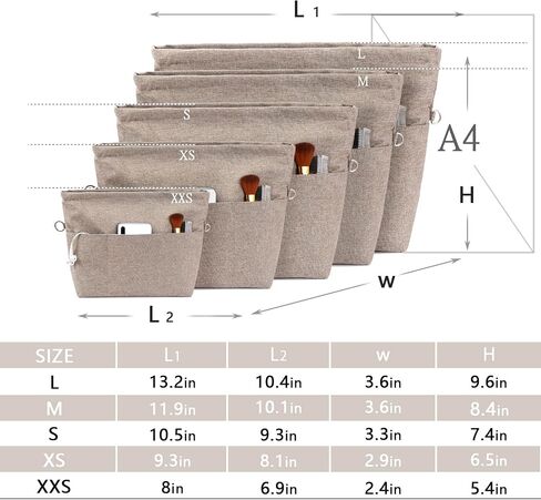 VANCORE Purse Bag Organizer Insert with 13 Pockets, Handbag and Tote Bag Inside Shaper with Zipper in Kuwait