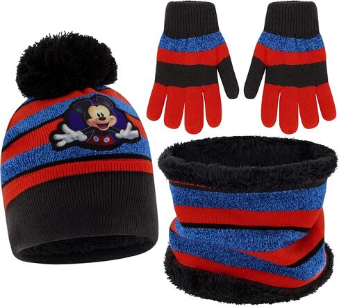 Mickey Mouse Boys Toddler Winter Hat, Scarf & Mittens Set For Ages 2-4 Or Hat, Scarves & Kids Gloves Sets For Ages 4-7 in Saudi Arabia