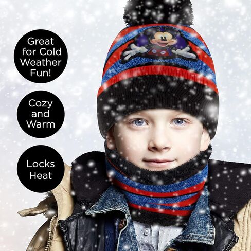Mickey Mouse Boys Toddler Winter Hat, Scarf & Mittens Set For Ages 2-4 Or Hat, Scarves & Kids Gloves Sets For Ages 4-7 in Saudi Arabia