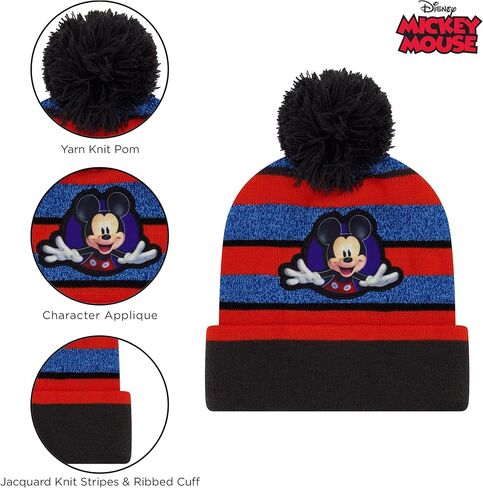 Mickey Mouse Boys Toddler Winter Hat, Scarf & Mittens Set For Ages 2-4 Or Hat, Scarves & Kids Gloves Sets For Ages 4-7 in Saudi Arabia