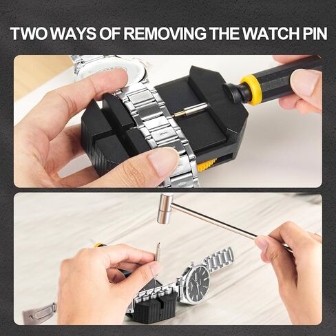 JOREST Watch Link Removal Kit, Watch Band Sizing Tool For Watch Bracelet Adjustment & Watch Pins Replacement, Watch Link Remover, Watch Hammer, With User Manual, 3pcs Punch Pins, 9pcs Spare Needles in Kuwait