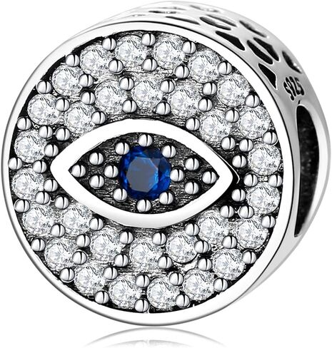 AIEGNOS Evil Eye Hamsa Charms for Bracelet Necklace 925 Sterling Silver Evil Eye Beads Fatima Hand Charms for European Snake Charm Bracelet for Women Mother Sister Birthday Gifts in Kuwait