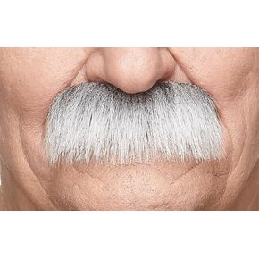 Mustaches Self Adhesive Fake Mustache, Novelty, Grandpa's False Facial Hair, Costume Accessory for Adults, Gray with White Color in Saudi Arabia