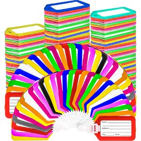 MotBach 40 pcs Luggage Tags, Multicolor Suitcase ID Labels Bag Name Tag Travel Baggage Identifiers Suitcase ID Tags,10 Colors in Saudi Arabia