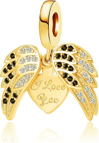 MiWangLing Guidance Angel Wing Cross Charm Cubic Zirconia Bead for Pandora Bracelet in Kuwait