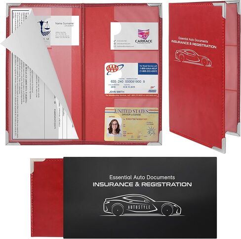 Corner Guard Insurance Card and Registration Document Holders | Premium Wallet with Magnetic Closure (Black) in Saudi Arabia