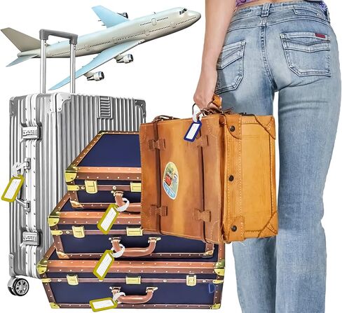 MotBach 40 pcs Luggage Tags, Multicolor Suitcase ID Labels Bag Name Tag Travel Baggage Identifiers Suitcase ID Tags,10 Colors in Saudi Arabia
