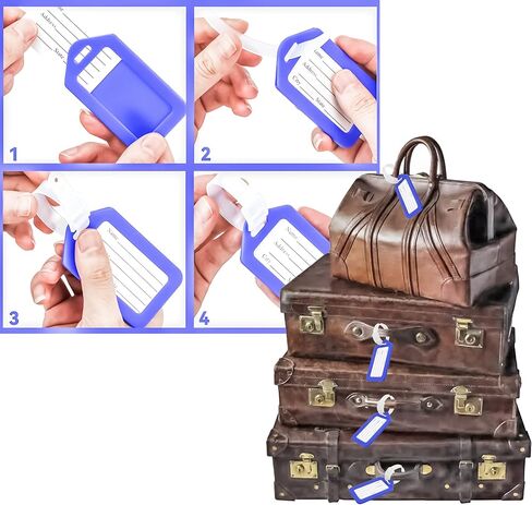 MotBach 40 pcs Luggage Tags, Multicolor Suitcase ID Labels Bag Name Tag Travel Baggage Identifiers Suitcase ID Tags,10 Colors in Saudi Arabia
