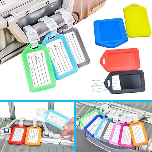 MotBach 40 pcs Luggage Tags, Multicolor Suitcase ID Labels Bag Name Tag Travel Baggage Identifiers Suitcase ID Tags,10 Colors in Saudi Arabia