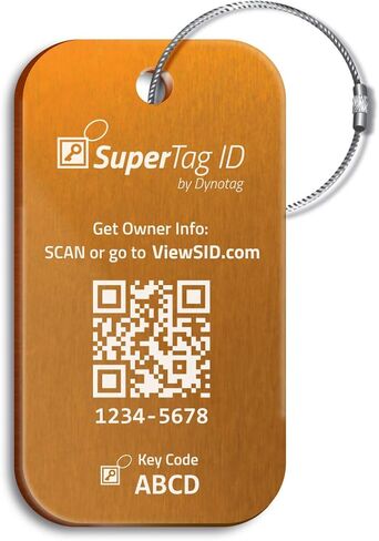 Dynotag® Sentry Series شبكة معدنية صلبة ممكّنة لبطاقة تعريف الأمتعة الذكية + حلقة فولاذية، ث. DynoIQ™ وخدمة الاسترداد مدى الحياة (الفولاذ المصقول والفولاذ المقاوم للصدأ) in Kuwait