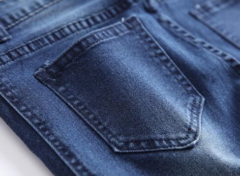 Boy's Stylish Moto Biker Skinny Ripped Wrinkled Stretch Fit Denim Jeans in Saudi Arabia