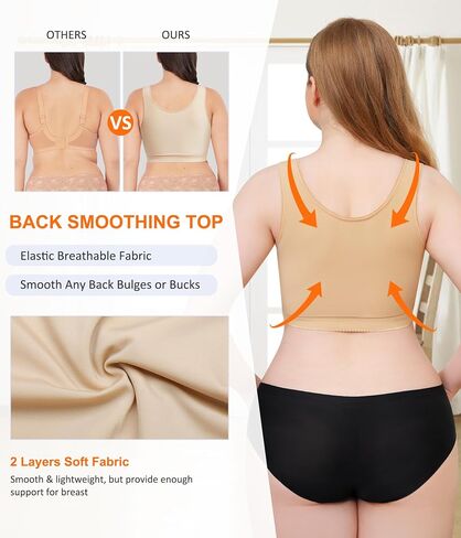 Wonderience Post-Surgical Bra Wide Adjustable Straps with Front Closure Wirefree in Saudi Arabia