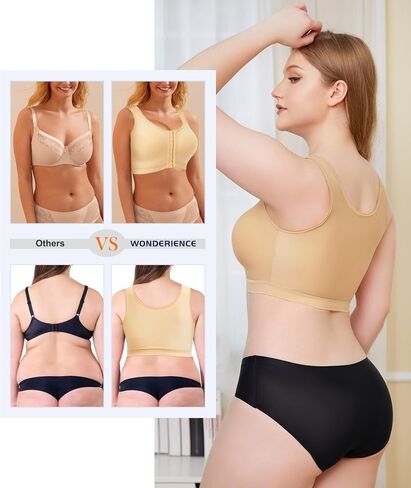 Wonderience Post-Surgical Bra Wide Adjustable Straps with Front Closure Wirefree in Saudi Arabia