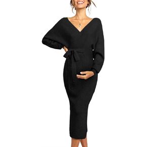 Chang Yun Maternity Nursing Dress Sweater Dress for Women Wedding Guest Dress Baby Shower Maternity Photoshoot Outfits in Saudi Arabia