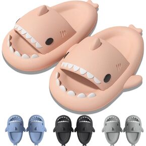 Boys Girls Cloud Shark Slides Kids, Big Kid Cute Slippers, Upgraded Thick Sole Shark Sandals Shark Shoes Non-Slip for Kids Outdoor Indoor Summer