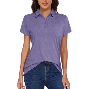 MAGCOMSEN Women's Golf Polo T-Shirts Short Sleeve UPF 50+ Quick Dry Polo Collared Shirts Lightweight Athletic Sports Shirt