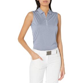 Callaway Women's Quarter Zip Heather Sleeveless Golf Polo Shirt