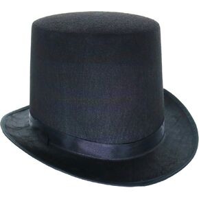 GiftExpress 6" Tall Black Magician Felt Top Hat for Adults, Butler Costume Top Hat, Ringmaster Hat, Steampunk Hat, Dress Up Party Hat in Saudi Arabia