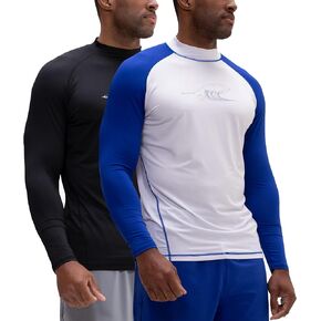 DEVOPS 2 Pack Men's Swim Shirts Rashguard UPF 50+ UV Sun Protection T-Shirt Quick Dry Fishing Beach T Shirts Long Sleeve in Saudi Arabia