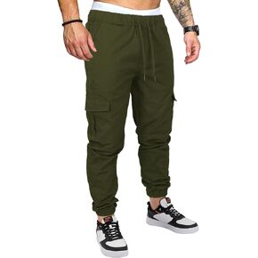 OUTSON Mens Fashion Joggers Sports Pants Casual Cotton Cargo Pants Gym Sweatpants Trousers Mens Long Pant
