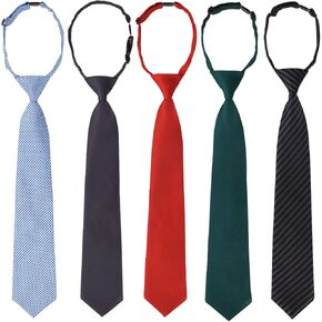 kilofly Pre-tied Adjustable Neck Strap Tie Boys Baby Necktie Value Set of 5