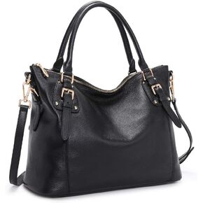 Kattee Genuine Leather Handbags Tote Shoulder Bag for Woman Satchel Designer Purse Top Handles Crossbody Bag Large Capacity