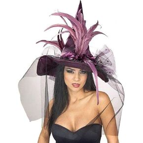 Rubie's Costume Co. Women's Witch Hat with Feathers and Veil Costume in Saudi Arabia