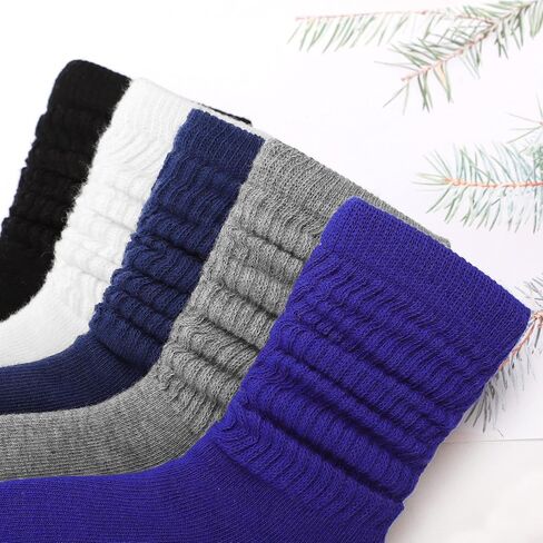 جوارب Auranso Little Girl Slouch Socks حتى الركبة، جوارب قطنية 9 أزواج من الجوارب الطويلة للفتيات in Saudi Arabia
