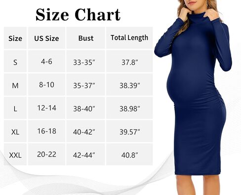 فستان حمل بياقة مدورة وأكمام طويلة من Yeshape فستان حمل مكشكش جانبي للارتداء اليومي لحفلات استقبال المولود الجديد وتصوير الأمومة in Kuwait