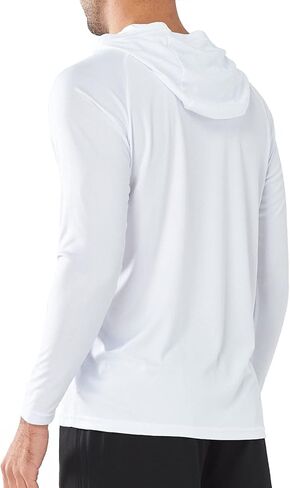 NORTHYARD Men's UPF 50+ Sun Protection Shirts Hoodie UV Rash Guard Long Sleeve Shirt for Lightweight Hiking Swim Fishing White L in Saudi Arabia