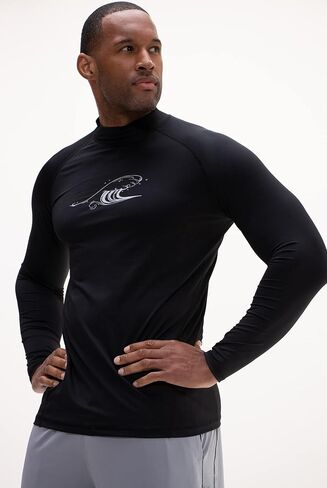 DEVOPS 2 Pack Men's Swim Shirts Rashguard UPF 50+ UV Sun Protection T-Shirt Quick Dry Fishing Beach T Shirts Long Sleeve in Kuwait