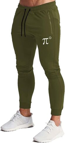 Wangdo Men's Joggers Sweatpants Gym Training Workout Pants Slim Fit with Zipper Pockets in Kuwait