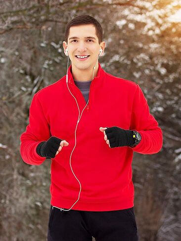 4 Pairs Winter Half Finger Gloves Knitted Fingerless Mittens Warm Stretchy Gloves for Men and Women in Kuwait