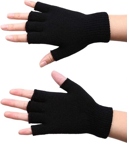 4 Pairs Winter Half Finger Gloves Knitted Fingerless Mittens Warm Stretchy Gloves for Men and Women in Kuwait